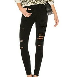 AGOLDE Sophie High Rise Distressed Dark Black jeans Size 26 Style# A003B-200.